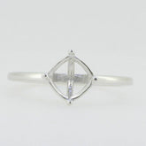 Minimal 14K White Gold Semi Mount Ring Setting Pear PE 7x5mm thin band - Syzjewelry